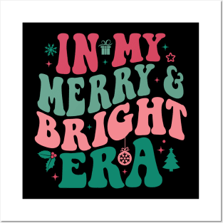 In My Merry And Bright Era Christmas Santa Xmas Groovy Retro Posters and Art